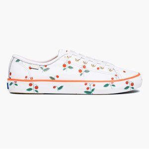 NEW Rifle Paper Co x Keds Mini Strawberries Leather Kickstart Sneaker Sz 9